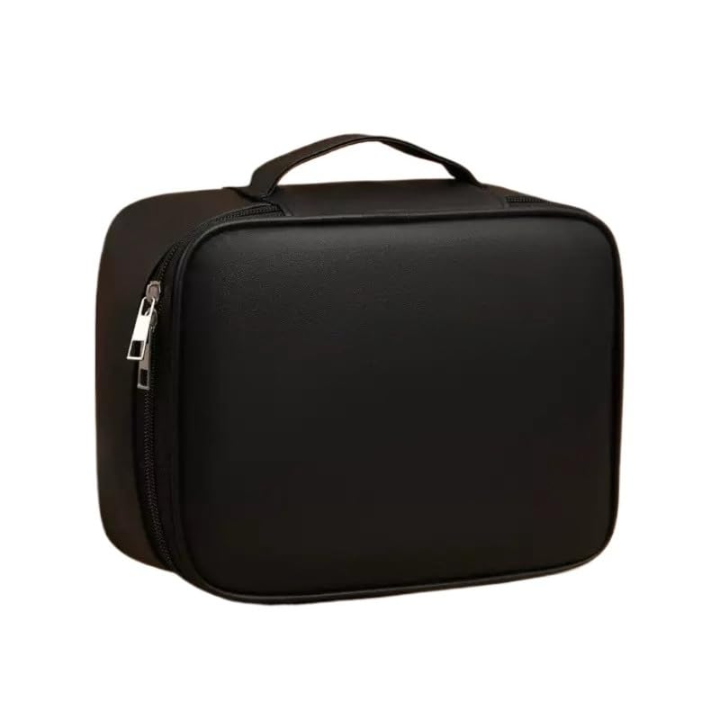 Bolsa de Maquiagem 3-em-1 em PU Organização e Multifuncional (Preto)