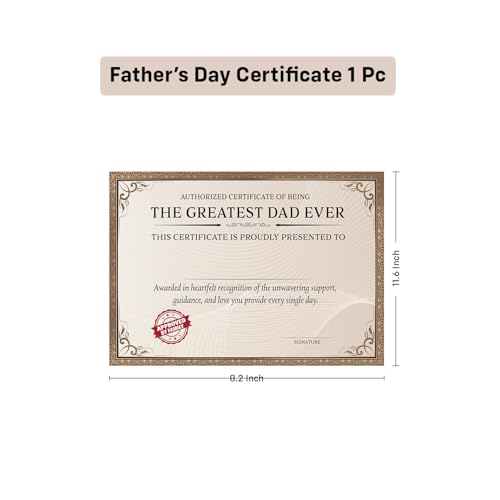Image of Party Propz Happy Fathers Day Certificate - 1 Pc The Greatest Dad Ever Certificate for Papa, Best Dad Gifts, Fathers Day Gift, Gifts for Papa (Cardstock)
