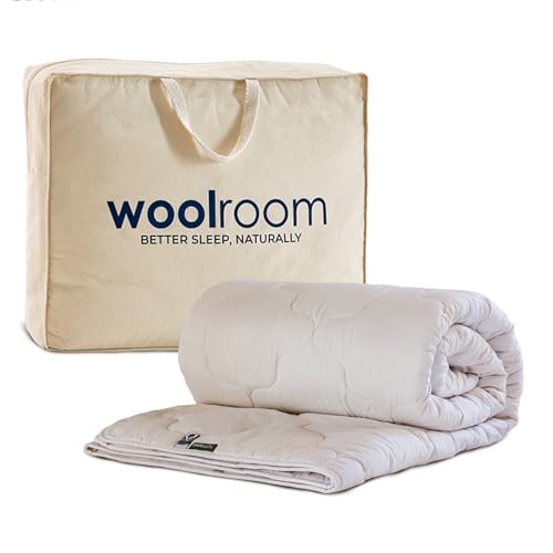 Image of WOOLROOM Classic British Wool Duvet Superking 2-5 Tog, Lightweight - Natural Traceable Certified Anti Allergy Heat Regulating Bed Bug Resistant - Perfect for Hot Sleepers Warm Nights - W260 x L220cm