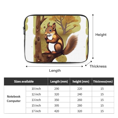 Nut-Eating Squirrel Laptop Sleeve Case 10 Inch Suitable for Notebook Computer Tablet Traveling Carrying Simple Case4