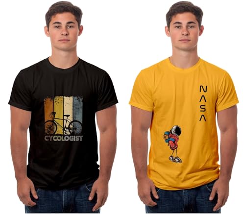 Image of Boodbuck Combo Packs of Printed Cotton T-Shirts: Multiple Quantity Options (2, 3, 4, or 5 T-Shirts)