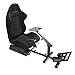 MODAUTO Estructura para Videojuego, Estructura Simulador de Conducción con Asiento SemiBaquet Ajustable, de Tela, Modelo N810B-N300, Color Negro y Costura Roja