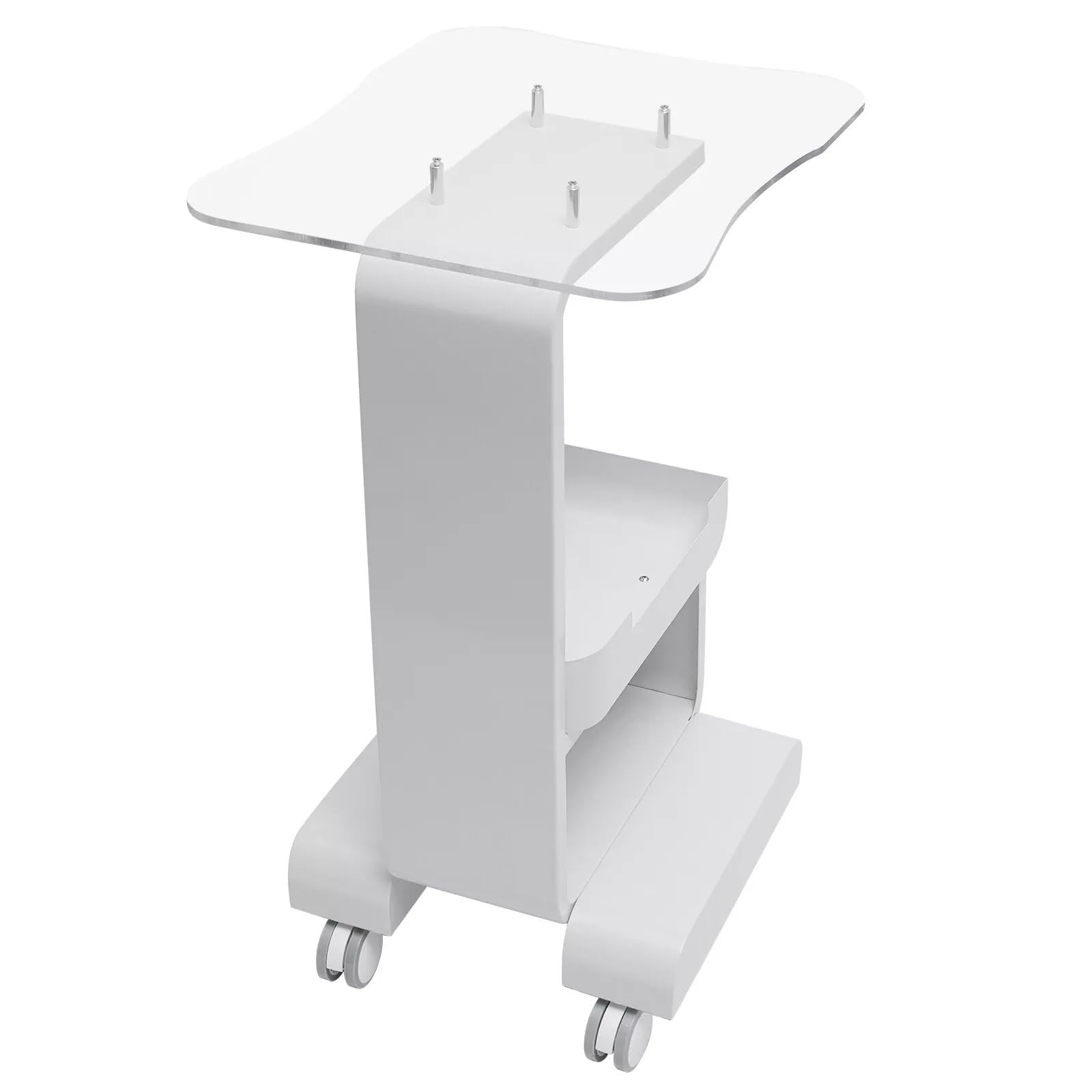 Carrello per salone di bellezza, carrello per macchina di bellezza a 2 livelli, per strumenti medici di bellezza, parrucchieri, carico massimo 15 kg