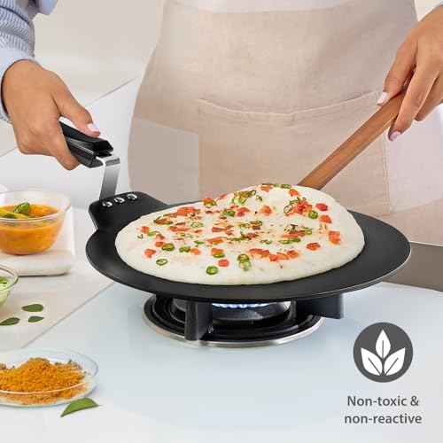 Image of Borosil 30 cm Non-Stick Dosa Tawa | Hard Anodized Aluminium Grade 3003 | Glossy Exterior & Matt Interior | Even Heat Distribution | Easy to Clean | 2 Years Warranty