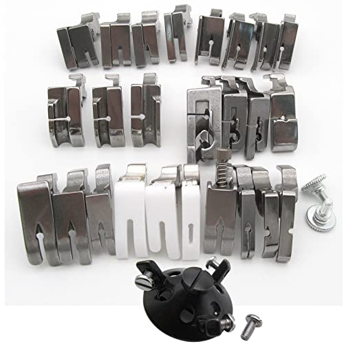 Set soporte y 25 piezas de pie prensatelas para máquina de coser miniatura 3