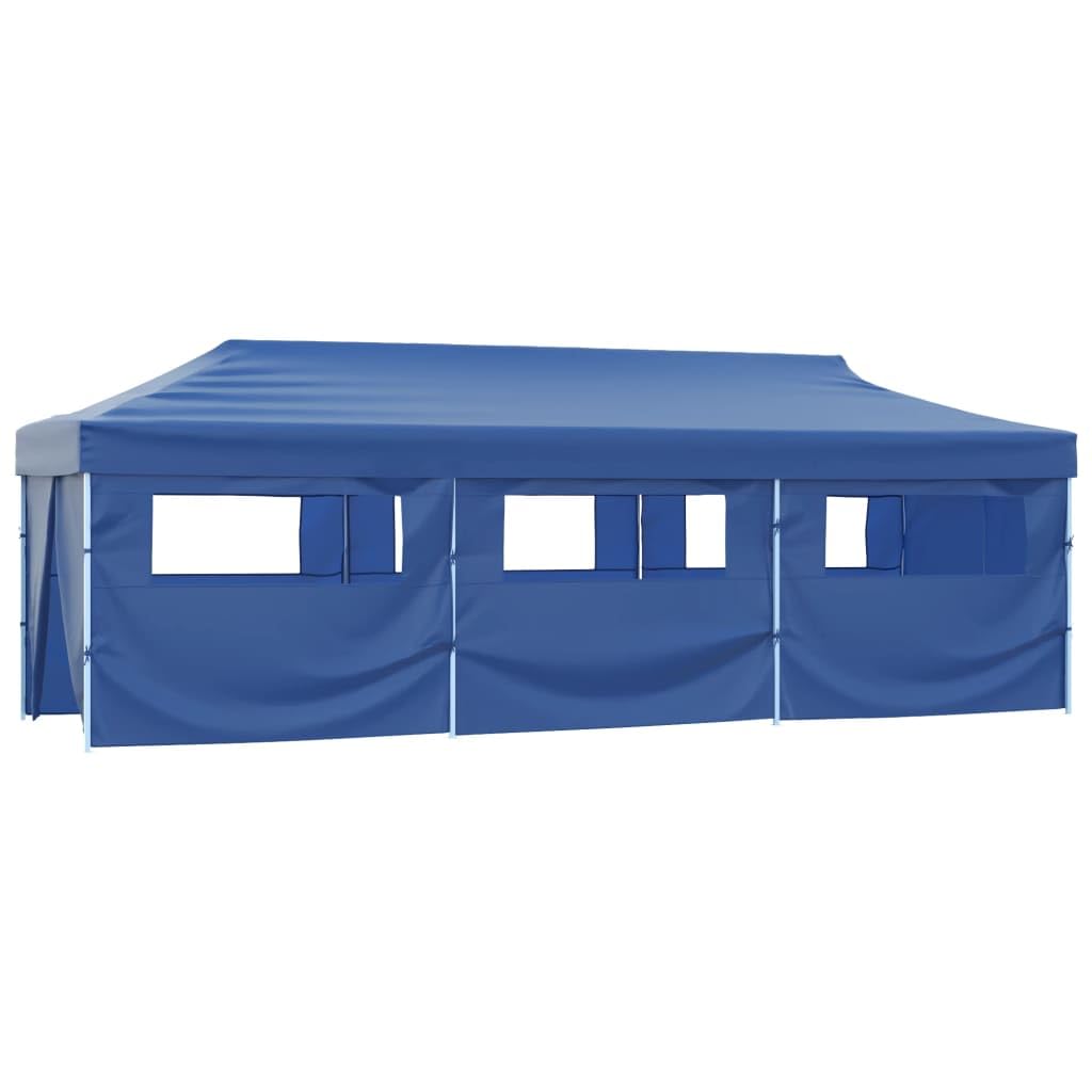 Tienda de recepción plegable con 8 paredes, 870 x 291 x 315 cm, color azul | Techo Oxford revestimiento de PVC, estructura de acero inoxidable, 2 entradas con cremallera, plegable y fácil de montar