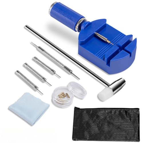 Image of MAKABEE Watch Link Removal Kit, Resizing Tool for Bracelet Adjustment & Replacement, Pin Remover for Sizing Strap, Watch Adjuster, Hammer for Repair, Adjust Band, with User Manual, Punches