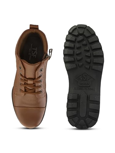 Image of TSF 768 Tan Genuine Leather Police Boot Extra Comfortable & Durable Light Weight Boot