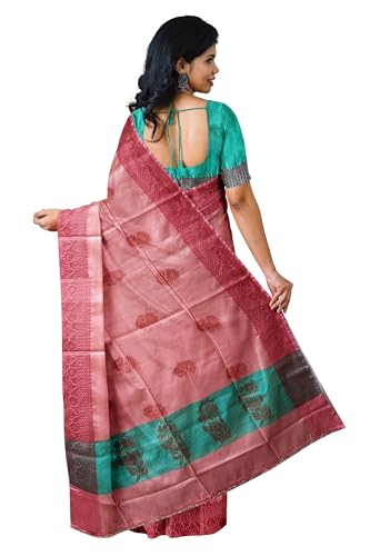 Image of Shree Ganesham Saree Women's Munga Tussar Silk Saree With Blouse and Tassels