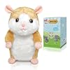 YH YUHUNG Interactive Talking Hamster Toy Repeats What You Say, Mimics Your Voice with High-Pitched Tone & Head Nodding, Soft, Durable Plush Hamster Stuffed Animal Repeating Toy for Kids