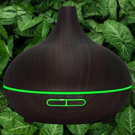Diffuseur d'arômes design bois noir LUNO avec grand réservoir 500ml