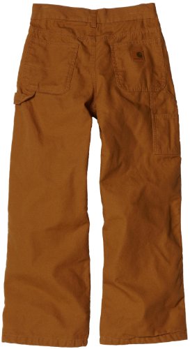 Carhartt Big Boys' Washed Flannel Lined Dungaree Pant, Carhartt Brown, 12 #TOP1