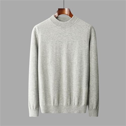 Men 100% Solid Cashmere Cold Proof Blouse Round Neck Solid Color Pullover Sweater2