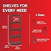 IRIS USA 5-Shelf Light Duty Plastic Storage Shelves, 250lb Capacity, 64 H x 24 W x 12 D, Medium Modular Shelving Unit Storage Organizer for Bathroom, Laundry, Garage & Home, Storage Rack - Black