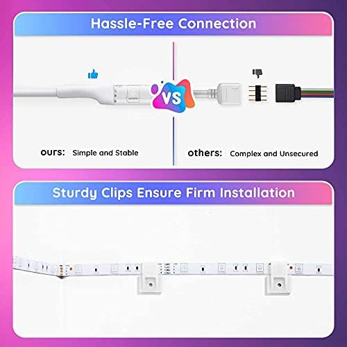Govee 32.8ft LED Strip Lights, Color Changing Light Strips with Remote, RGB LED Lights for Bedroom, Living Room, Kitchen, Home, Party, Ceiling, Light Strip with Resin Coating
