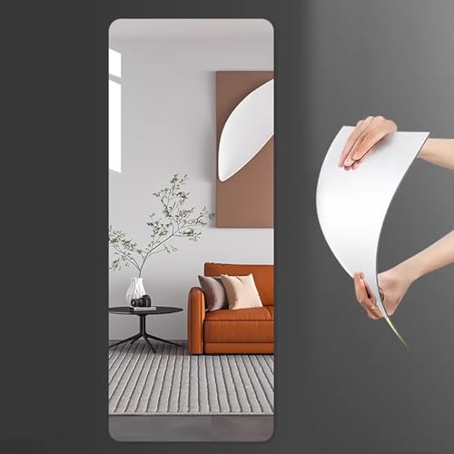全身鏡 姿見鏡 壁掛け ドア 割れない 軽量 貼る鏡 ミラーシート 角丸加工 防災 地震対策 耐衝撃 どこでも貼れる割れない鏡 アクリルミラー 飛散防止 ウォールミラー 取り付けが簡単 浴室 玄関 更衣室 店舗用(30x100cm)