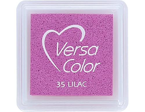 Tsukineko Tinta VERSACOLOR Color Lila Opaca 33x33mm. Almohadilla pequeña, Tinta Textura densa, Resistente. Ideal Manualidades, Scrapbooking en Papel, Madera y cartón