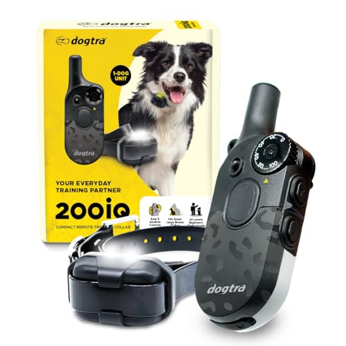 Image of Dogtra 200iQ Remote Training E Collar - 100 Levels, Tone, Vibration, 1 /2 Mile Range - Compact, Waterproof, One-Handed Control for Dogs 10 lbs+ - Lightweight Design for Daily Training - Black Leopard