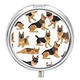 Runde Pillendose mit 3 Fächern, mit Spiegel, Reise-Pillendose, niedlicher Vitamin-Organizer, tragbarer täglicher Pillenbehälter für Tasche, Geldbörse