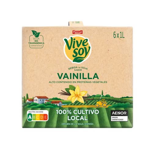 Vivesoy- Bebida de Soja Sabor Vainilla 100% Cultivo local- Formato 6x1l.