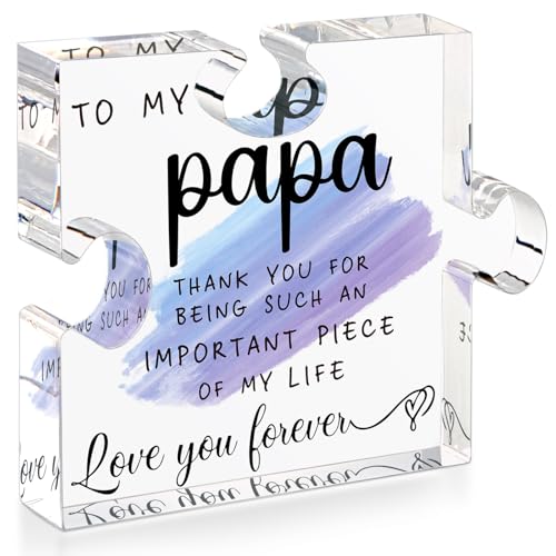 Papa Gifts from Grandkids - Papa Gifts from Grandchildren - Best Papa, Grandpa, Grandfather Gifts Card, Papa Fathers Day, Grandparents Day, Birthday Gifts from Grandkids - Papa Puzzle Piece