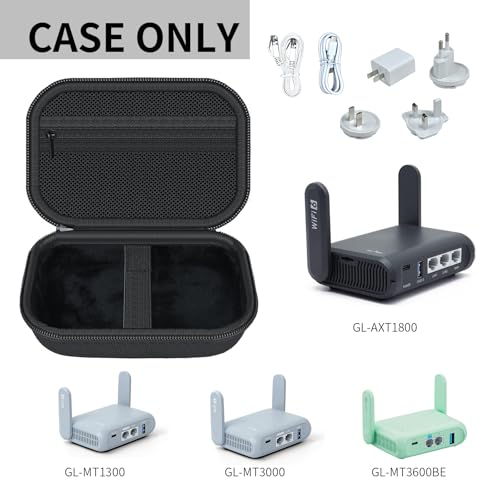 Image of Travel Router Case Compatible with GL-MT3600BE / MT3000 / AXT1800 / MT1300 / A1300 for GLiNetTravel Router Wireless, Portable WiFi Storage Holder (Case Only) - Black