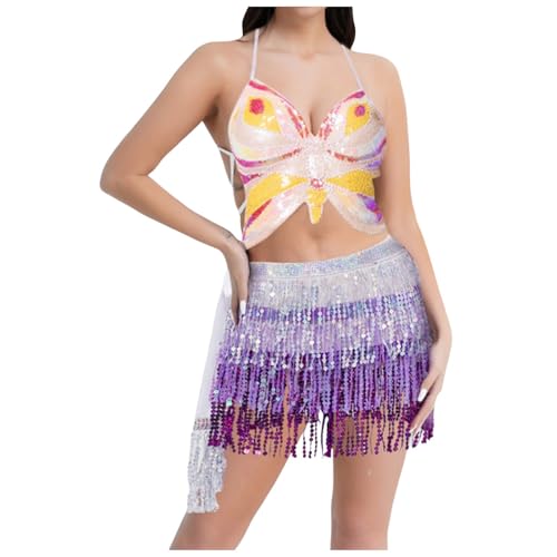 Déguisement de style original pour femme : robe de Carnaval papillon et jupe bleue