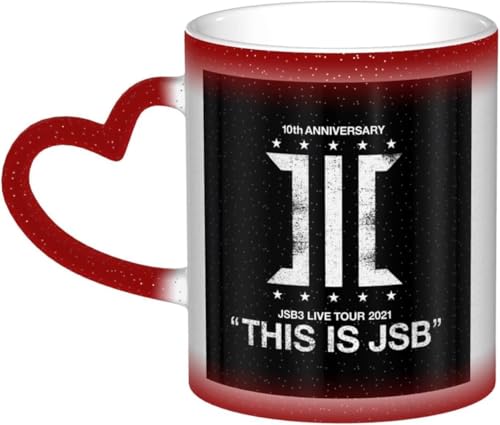 Asamike セラミック マグカップ 色が変わる 330ml 可愛い 三代目 J Soul Brothers マグ コーヒーカップ 陶器 変色カップ 大容量 耐熱 耐冷 電子レンジ対応 コップ 人気 誕生日 母の日 父の日 友人 プレゼント BZ0096