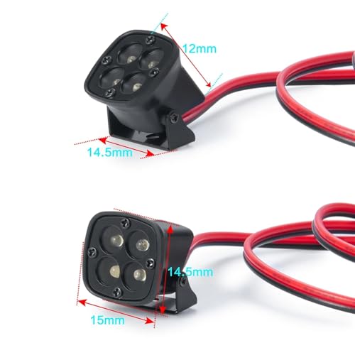 Luces para coche RC Axial SCX10 90046 accesorios TRX4 focos Wraith D90 RR10 4