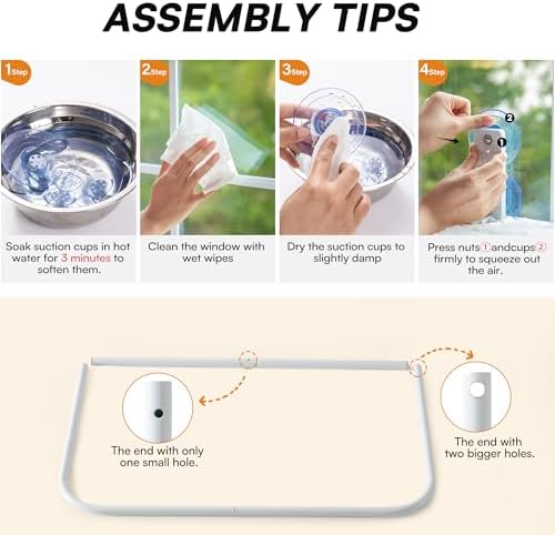 Cat Window Perch Cat Hammock Strong Suction Window Mounted Cat Seat Foldable Close The Blinds (Grey Reversible Mat)