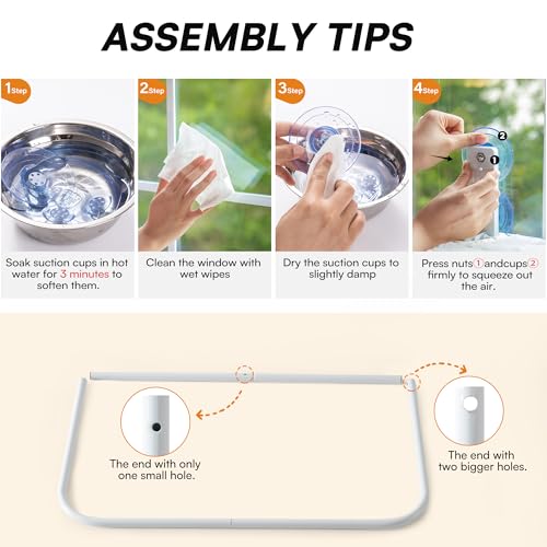 Cat Window Perch Cat Hammock Strong Suction Window Mounted Cat Seat Foldable Close The Blinds (Grey Reversible Mat)