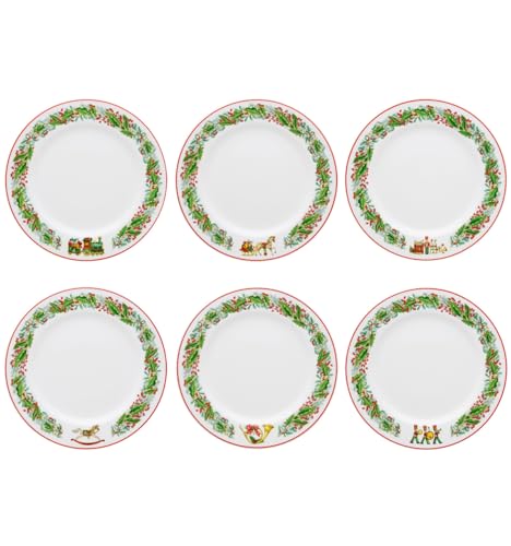 Vista Alegre Christmas Magic Porcelain Set 6 Dessert Plates, 8-Inch