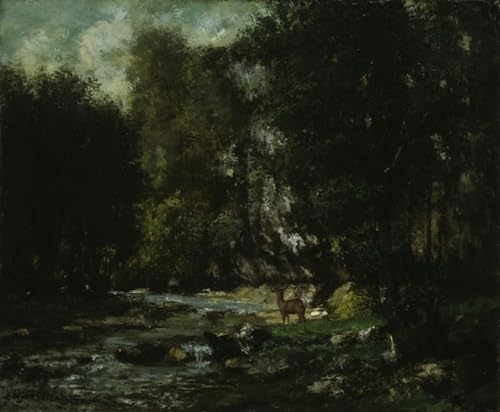 Impression Peinture Huile Courbet le Ruisseau Puits-noir poster