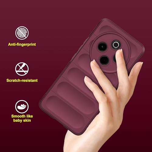 Image of amazon basics Back Case Cover for Vivo T4 5G | Compatible for Vivo T4 5G Back Cover | Liquid Silicon Magic Case with Camera Protection | Plum