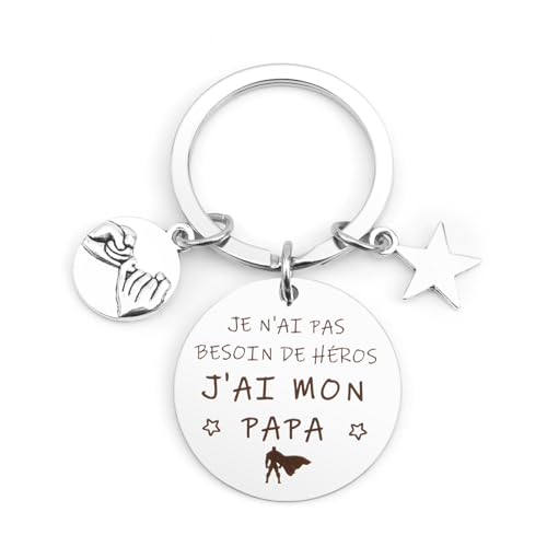 Yeeaulpa Porte-Clefs Fête des Pères, Argenté, Minimaliste, Pour Homme, Paternité