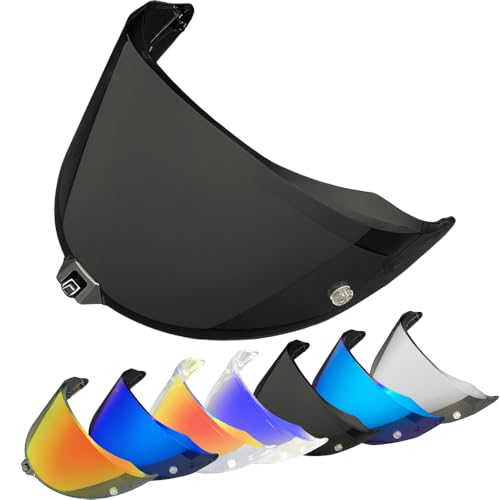 YMTSGEQ Helmet Visor Replacement for R2R.Motorcycle Helmet Shield Windshield Sunshield PC Lens UV Protection Compatible with KYT R2R (Deep Black)