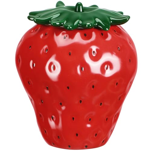 FUNOMOCYA Tarro de con Forma de Recipiente Hermético para Almacenamiento de Té y Condimentos Diseño Decorativo para Cocina y Mesa Tapa Sellada para Frescura Color Rojo