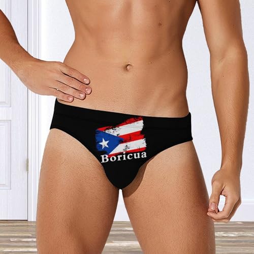 peiyeety Maillot de Bain Sexy pour Homme, Motif Drapeau Puerto Rico, Taille XL – vue 3