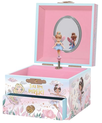 Musical Fairy Jewelry Box for Girls - Kids Music Box with Spinning Fairy and Mirror, Princess Gifts for Little Girls, Jewelry Boxes, Childrens Birthday Gift - Ages 3-10, Pink