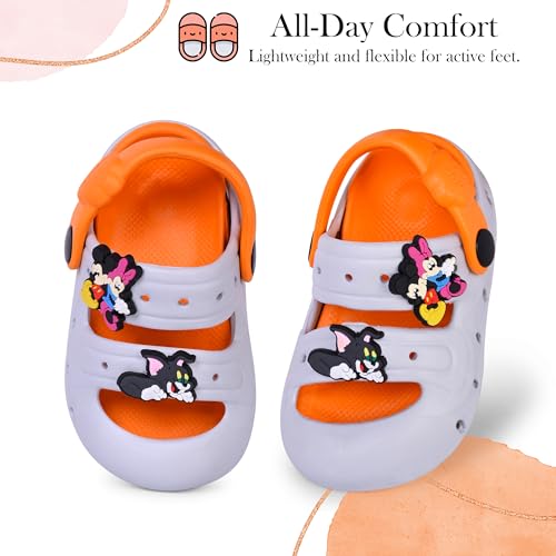 Image of GLJ Kids Comfort Clogs Sandals For Boy And Girl, 1 to 4 Years, Two-Strap Design, Easy To Wear Slip On, Dust and Waterproof, 7101