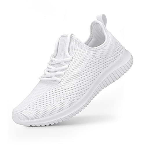 Image of Flysocks Slip On Sneakers for Women-Non Slip Gym Sports Shoes Lightweight Comfortable Walking Tennis Shoes White 11