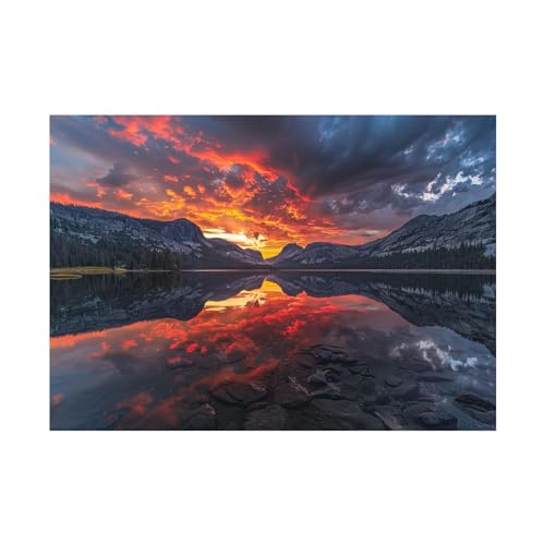 Impression Sur Toile Paysage De Lac De Montagne Forêt Grand Format 70x100cm Tableau Salon