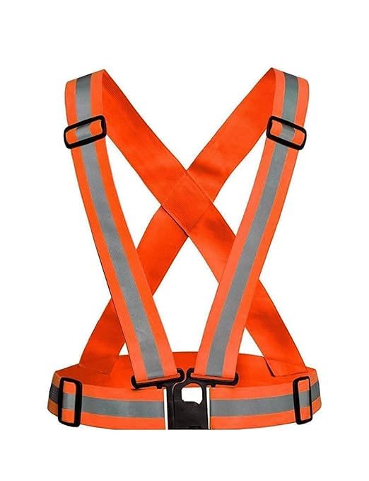 Rahul Professionals High Visibility Protective Safety Reflective Vest Belt Jacket, Night Cycling Reflector Strips Cross Belt Stripes Adjustable Safety Jacket Combo Pack(Pack of 1, Orange color). (B0CMQ4C3ZV) Amazon Price History, Amazon Price Tracker