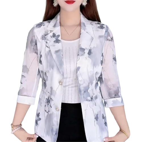 Blazer d'été femme imprimé mince veste légère chic