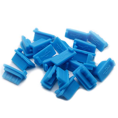 Yoohey 20PCS Silicone USB A Type Female Anti Dust Cover Plug Protector Stopper, Blue