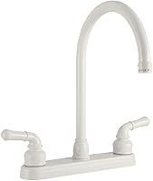 Vista 11 de Grifo de cocina de Dura Faucet, grifo de repuesto para casas rodantes, tráilers, campers y camionetas, Pergamino bisqué