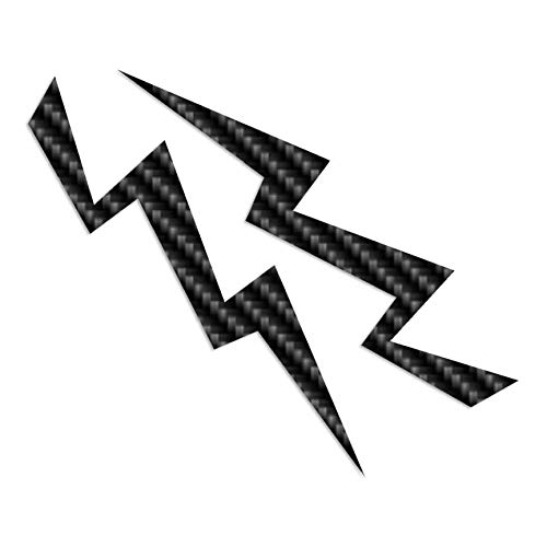 Image of Lightning Bolt - Vinyl Decal Sticker - 14.5 inch x 12 inch - Carbon Fiber