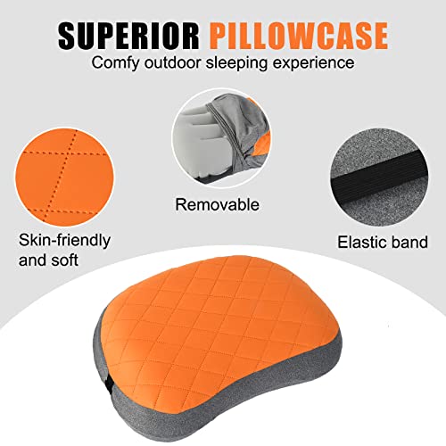 Camping Pillow - Ultralight And Portable Inflatable Pillow For Camping, Travel Pillow With Removable And Washable Cover, Ergonomic Camp Pillow Neck & Lumbar Support, Pillows For Camping, Hiking #TOP2