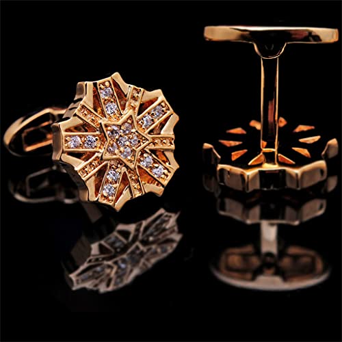 DFGHJK Shirts heren manchetknopen Gold Shine Cufflinks Knoppen Bruiloft Gast Shirts manchetaccessoires (Color : A, Size : 17 * 17mm) - Image 5