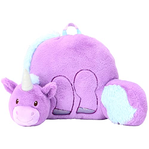 Soft Landing | Nesting Nooks | Soft and Cuddly Portable Back Rest and Reading Pillow with Storage Pocket – Unicorn , Purple 15 x 23 x 14 inches by Soft Landing - Used condition - US$30.57